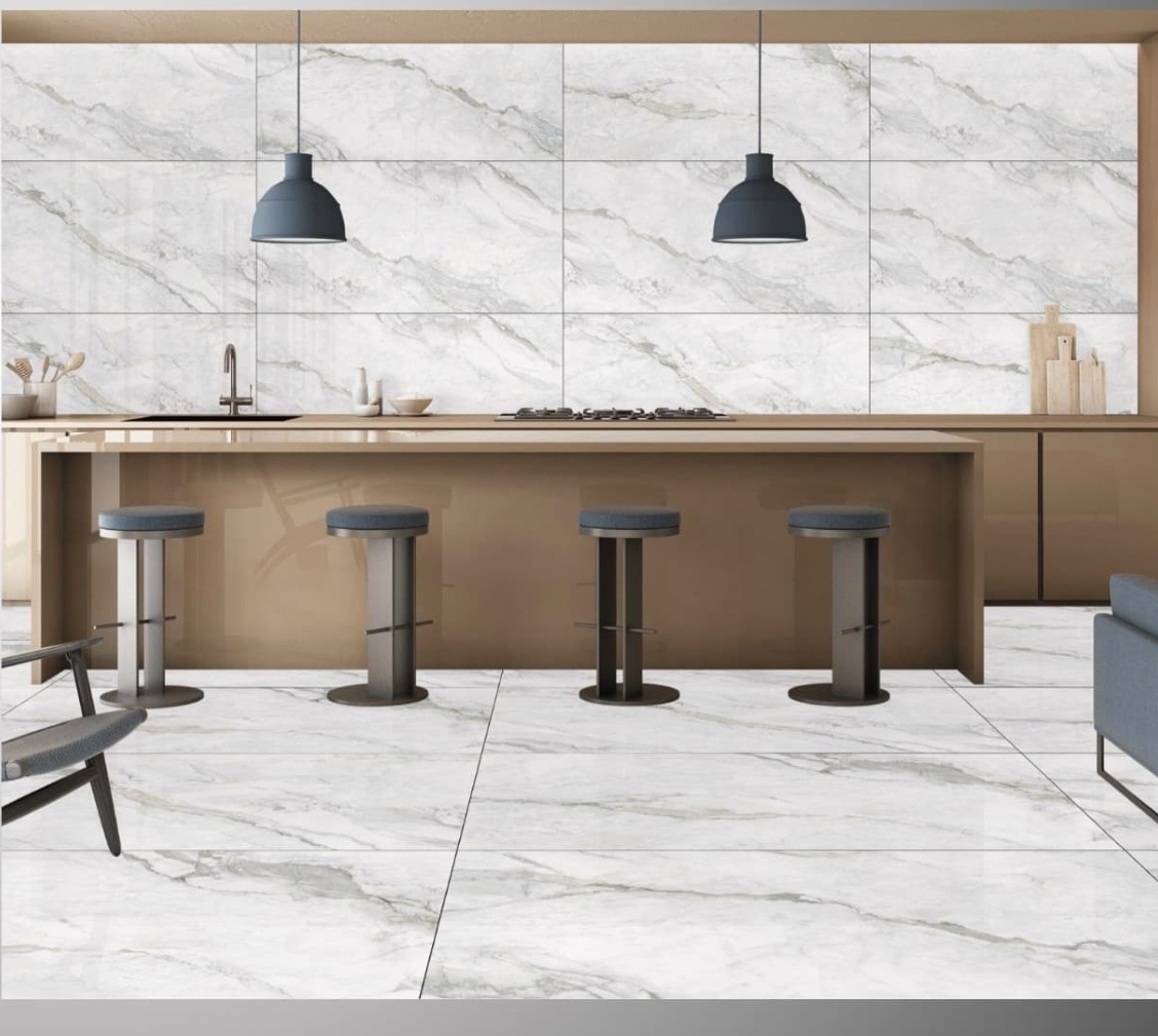 Calacatta Manhattan tiles in a bright kitchen